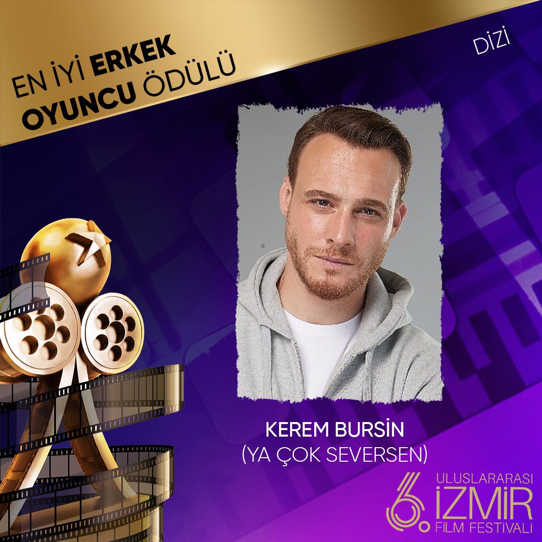 Kerem has been nominated for ‘Best Actor’ at the 6th International İzmir Film Festival 

❗️Voting is unlimited so you can vote as many times as you like❗️

Let’s bring home the trophy 🏆 
#KeremBürsin 

Vote for Kerem at this link👇
🔗 izmirfilmfest.org/oylama/diziler…