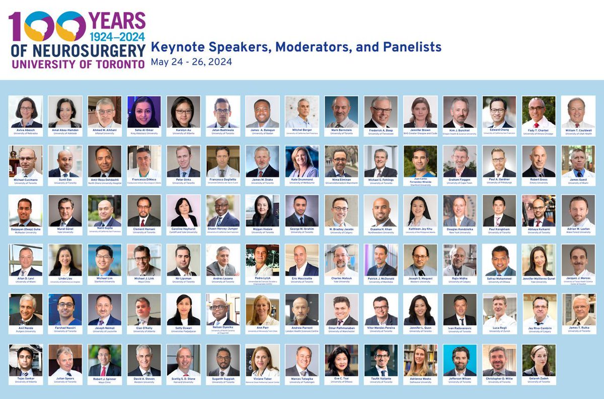 We are excited to be welcoming incredible minds and #leaders in our field from around the globe as #speakers, #moderators, and #panelists for our @UofT #Neurosurgery 100th anniversary. If you haven’t yet registered for our events, it’s not too late: bit.ly/3PihHdP