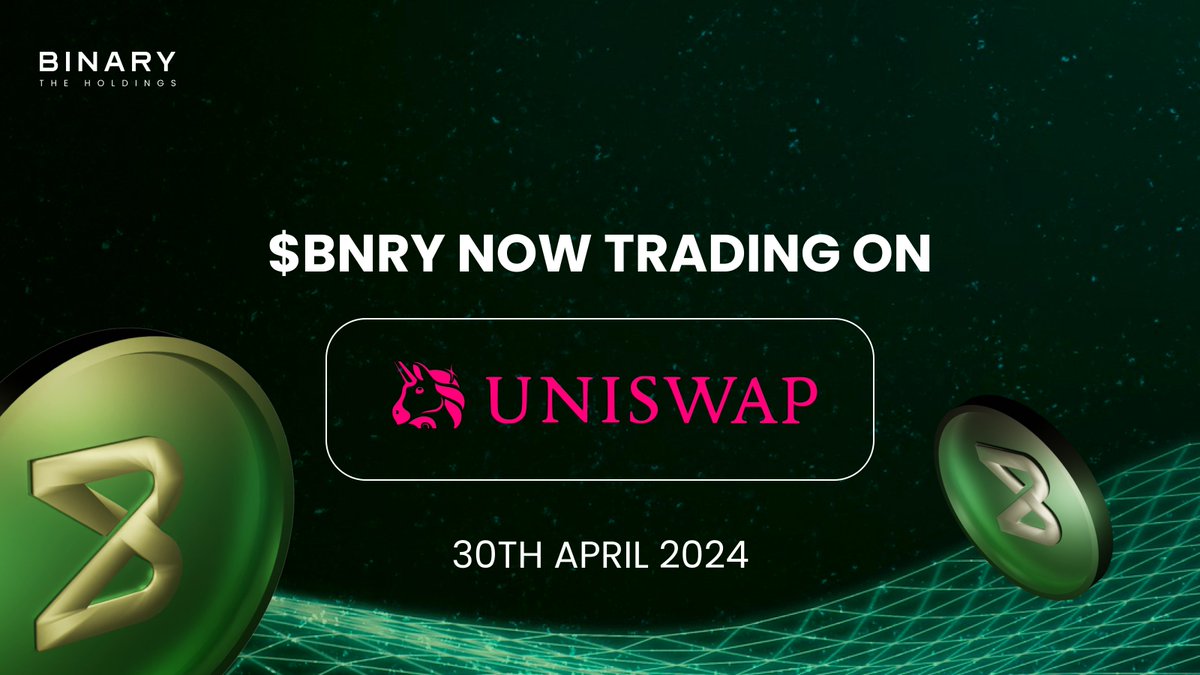 $BNRY is officially available on @Uniswap To start swapping, ensure your wallet is linked to Uniswap and set to the Optimism network. Copy and paste our contract address: 𝟬𝘅𝗯𝟱𝟬𝟵𝟬𝗱𝟱𝟭𝟰𝗯𝗰𝗮𝗰𝗮𝟳𝗱𝗮𝗳𝗯𝟳𝗲𝟱𝟮𝟳𝟲𝟯𝟲𝟱𝟴𝟴𝟰𝟰𝟭𝟮𝟭𝗳𝟯𝟰𝟲𝗱 It is time to get,…