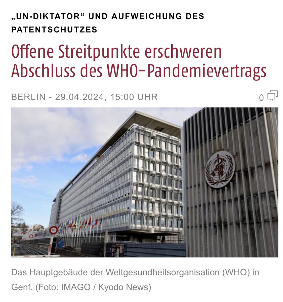 1/ Na sieh mal einer an. Hieß es von den #Faktencheckern nicht immer, das sei eine Verschwörungstheorie? „In früheren Entwürfen war vorgesehen, dem UN-Generalsekretariat das Recht zu erteilen, im Falle einer #Pandemie ‚Empfehlungen‘ … an die Mitglieder zu formulieren, die …