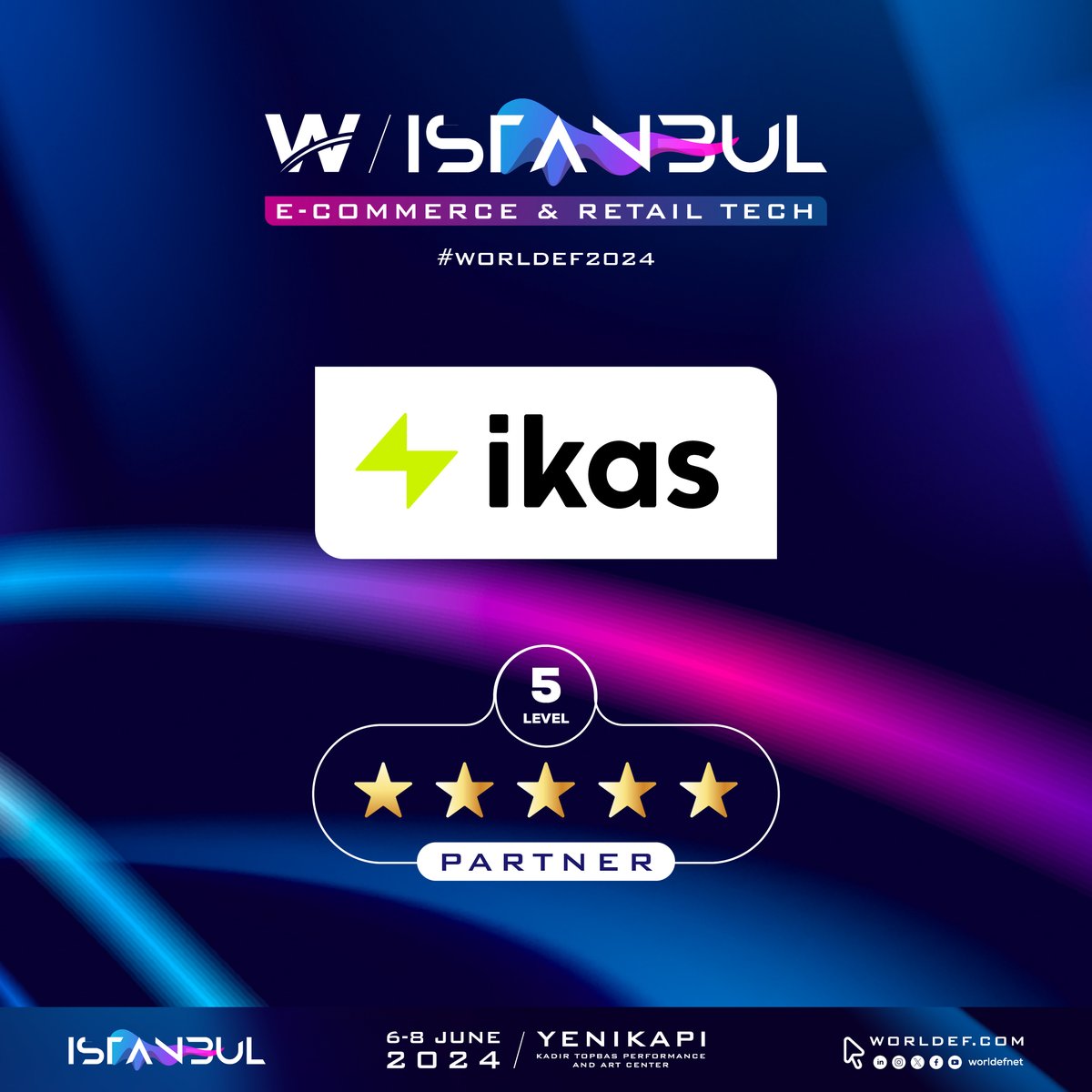 ikas is 5 Level and Badge Partner WORLDEF ISTANBUL 2024. worldef.com/events/istanbu… #worldef #worldef2024 #eticaret #ecommerce #retailtech #crossborderecommerce #ikas