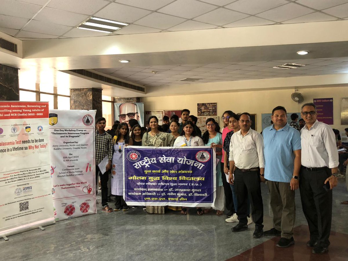 GBU has organised a one day workshop-cum-camp on Thalassemia Awarness and it's Screening at Biotechnology School
 More than a 200 students have participated and were screened for Thalassemia...