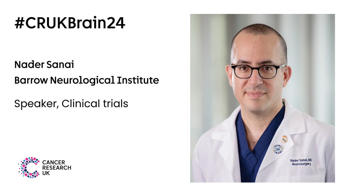 Nader Sanai is Professor of Neurological Surgery at @BarrowNeuro specialising in brain mapping to preserve areas of motor, sensory & language function during surgery. Submit an abstract for #CRUKBrain24 to join Nader and give a talk or present a poster: bit.ly/3wecdd9