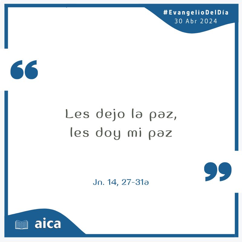 #EvangelioDelDía Evangelio según San Juan 14, 27-31a. ow.ly/h4cM50RnFIC