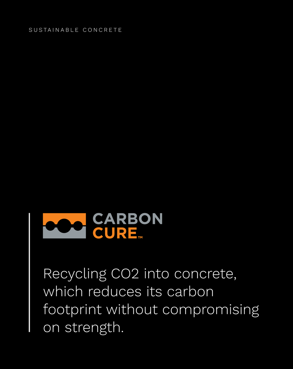 #SustainableConcrete Series
‍
@CarbonCure's CO2 sequestration technology

CarbonCure Technologies is changing #concrete manufacturing by recycling CO2 into concrete, reducing its carbon footprint without compromising strength.

#InnovatingConcrete #ClimateTech #ConstructionTech