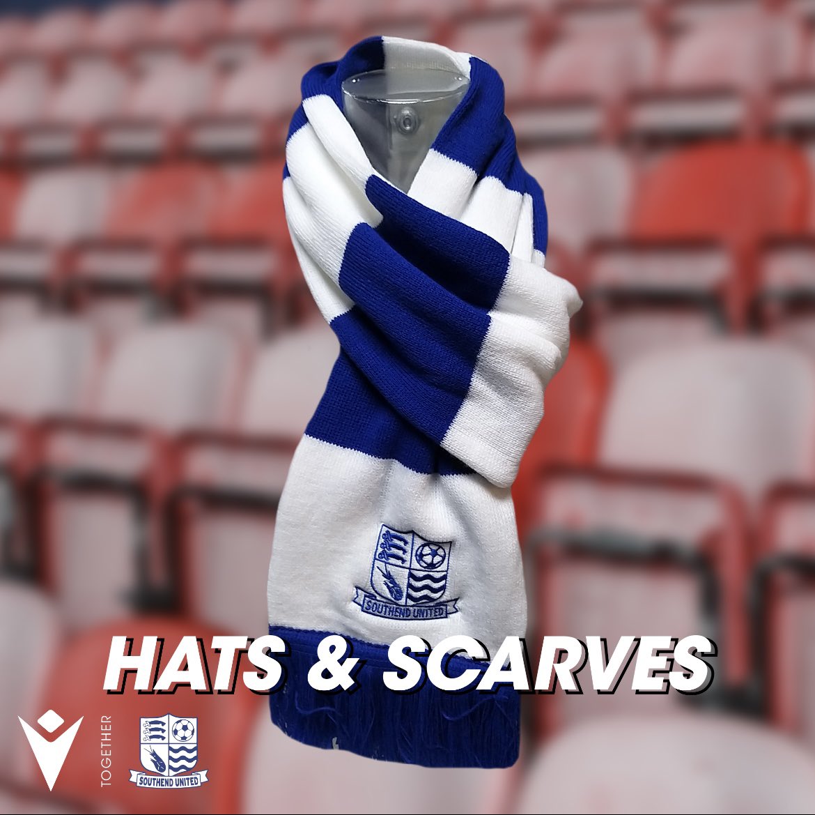 The Royal/White scarf is back! 🧣 The favourite Royal/White scarves are now available to purchase both in store and online 🔵⚪️ southendunitedmacronstore.co.uk
