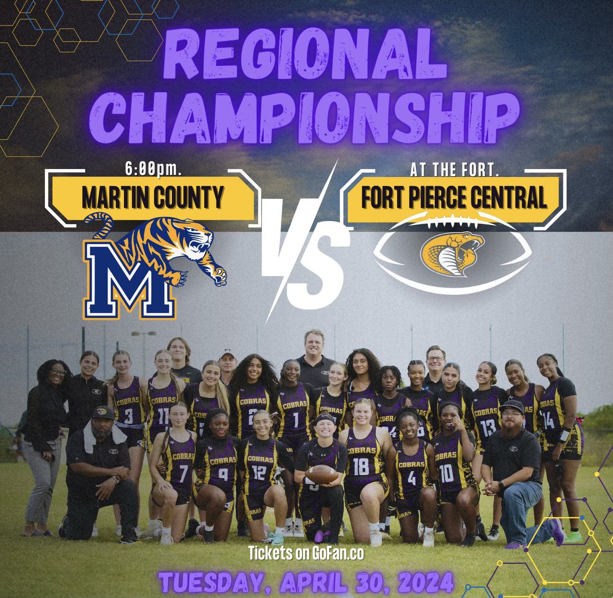 🏆🏆REGIONAL CHAMPIONSHIP🏆🏆 vs Martin County. Come out and support your Lady Cobras in their first ever Regional Championship appearance. The game will be played at FORT PIERCE CENTRAL. Let’s Go Cobras‼️ 🐍🐍🐍 #commit #compete #repeat