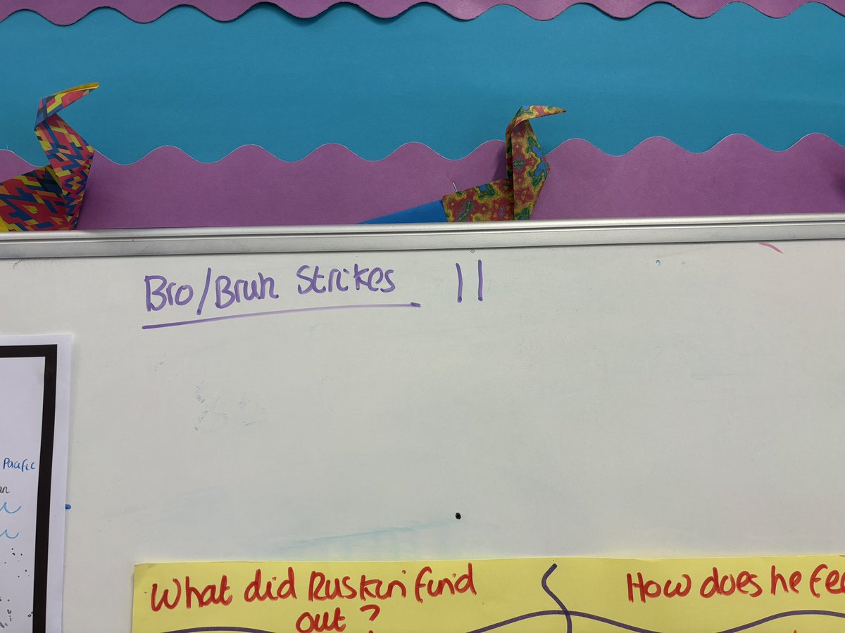 I can’t hack ‘bro/bruh being said in my classroom anymore so I’m tallying it … When did it become ok to address #teachers like this? Am I being old fashioned? I don’t need ‘Madam’ or ‘Your Ladyship’ but ‘Miss’ is preferable to ‘BRUH’