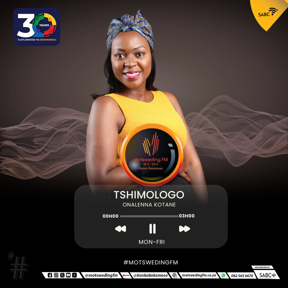 #Tshimologo le Onalenna Kotane ☎️: 082 565 6674 🖥️: motswedingfm.co.za SABC +: sabcplus.com #MotswedingFM | #MaungoAYone