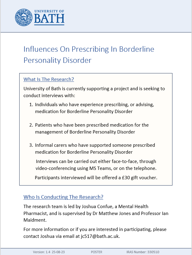 💥💥Interested in research? Do you have experience in prescribing? Then see information below to get involved 👇👇