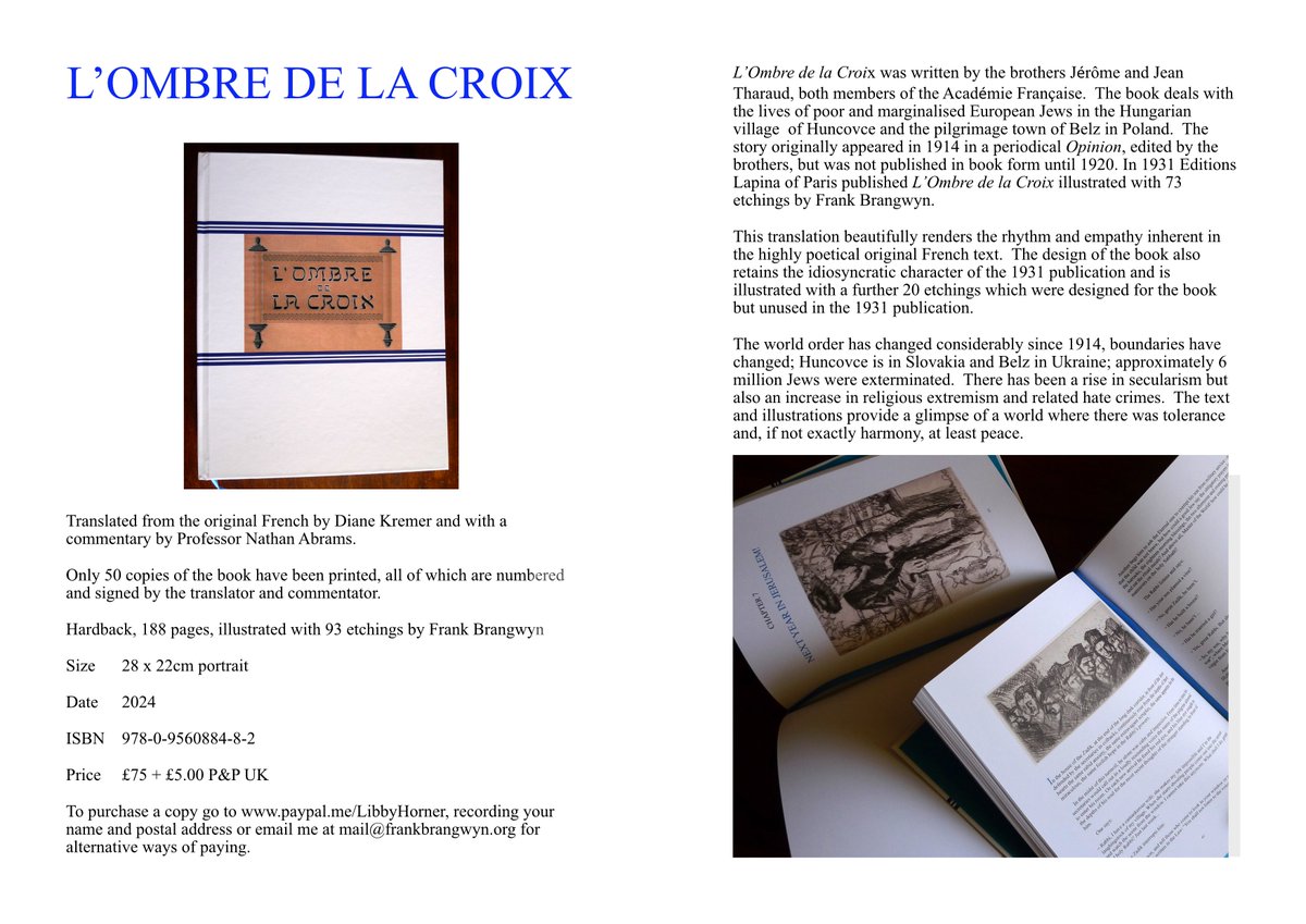 This is one of the more unusual projects I have contributed to via my interest in Welsh Jewish History: contributing to a new edition of L'ombre de la Croix (The Shadow of the Cross) by brothers Jerome & Jean Tharaud, dealing with two prewar Jewish communities in Unsdorf and Belz