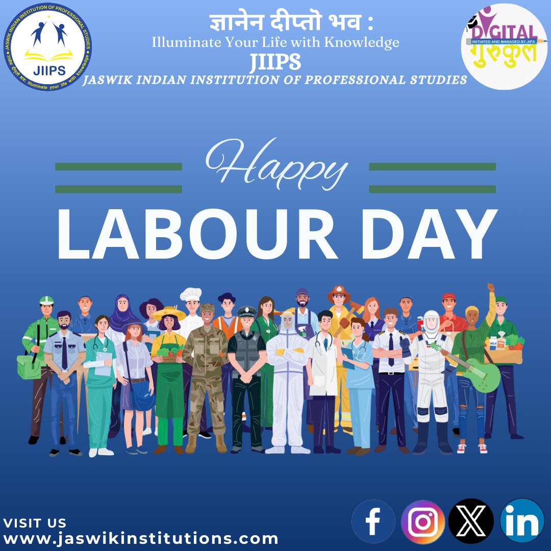 On May 1st, we celebrate International Labour Day, recognizing the achievements of workers and their fight for fair treatment and working conditions. #jaswikindianinstitutionofprofessionalstudies #LabourDay #MayDay #InternationalWorkersDay #WorkersRights #CelebrateWorkers