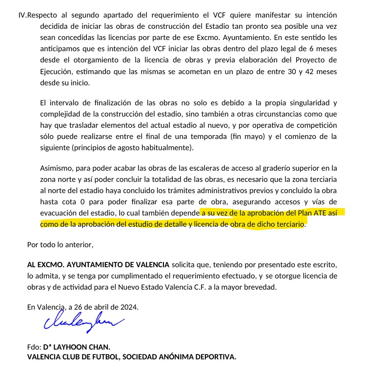 ℹ️ @SinAtadurasPM 📃 Desvelamos la carta completa que envió el @valenciacf al @AjuntamentVLC el pasado lunes 🏟️ El VCF y Peter Lim condicionan nuevamente para acabar el Nuevo Estadio que le aprueben el Plan ATE ➡️ Como informó ayer Sin Ataduras , una vez más se demuestra