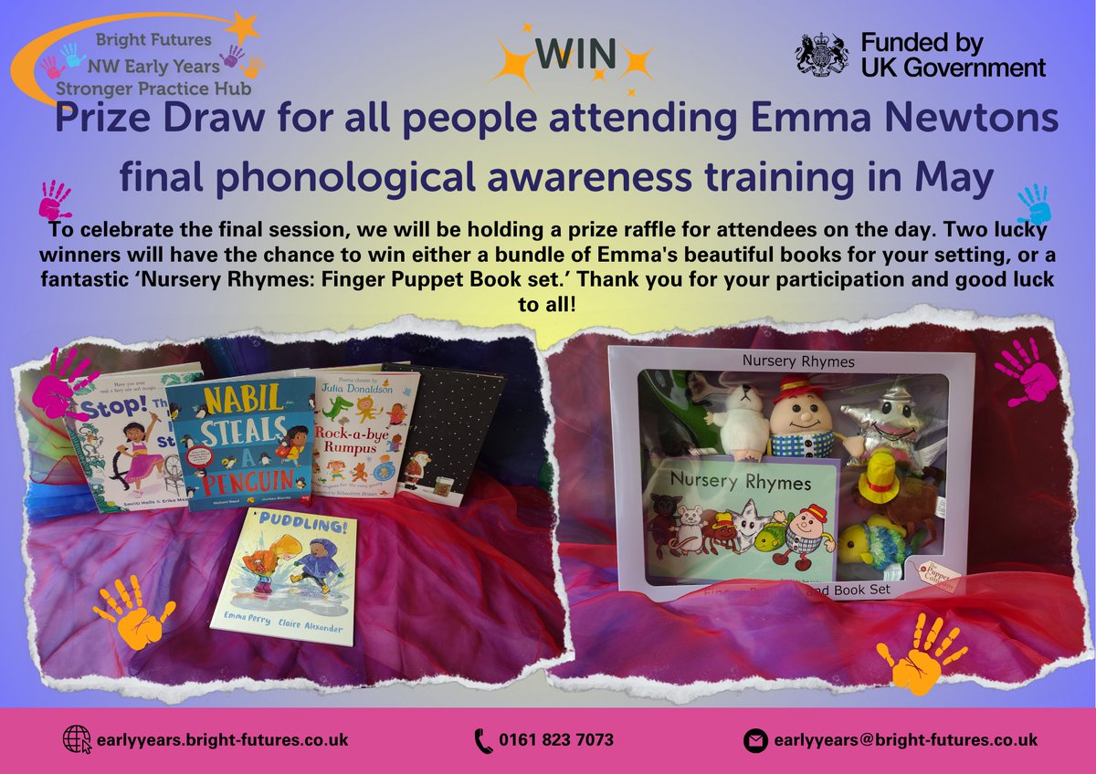 Are you looking forward to the final phonological awareness sessions in May? We are celebrating this fantastic CPD with a give away for attendees. Check your inbox for details of your final session!! #childminder #childminding #earlyears #eyfs #childminders #PVI #schools