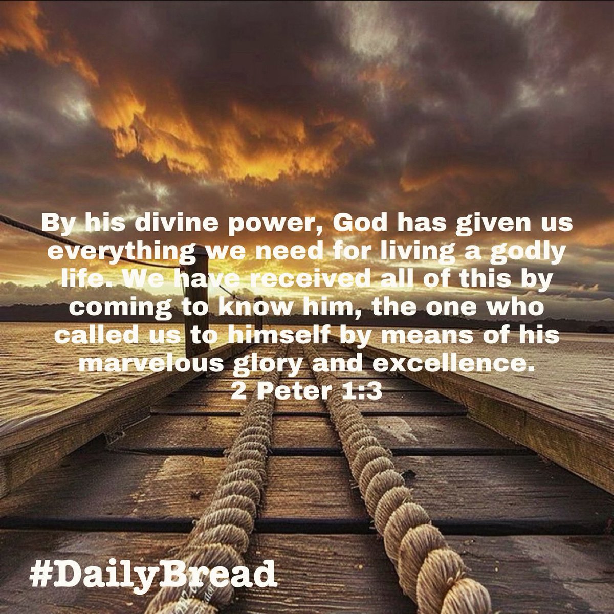 2 #Peter 1:3 
#DailyBread #GodsPlan #HeWillSupplyOurNeeds #SpeakLife