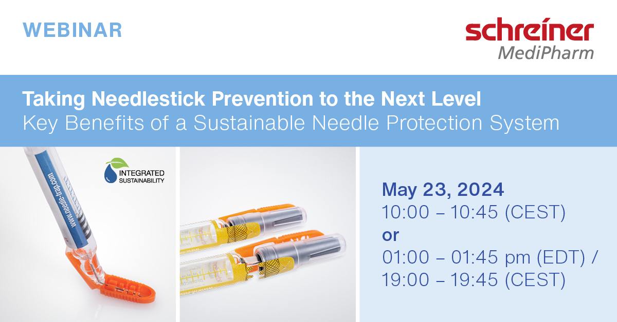 What are the benefits of Schreiner #MediPharm’s Needle-Trap for healthcare professionals and pharma manufacturers? How can the label-integrated needle safety system significantly reduce CO2emissions? To learn more, register for our free #webinar on May 23:
attendee.gotowebinar.com/rt/54787278924…