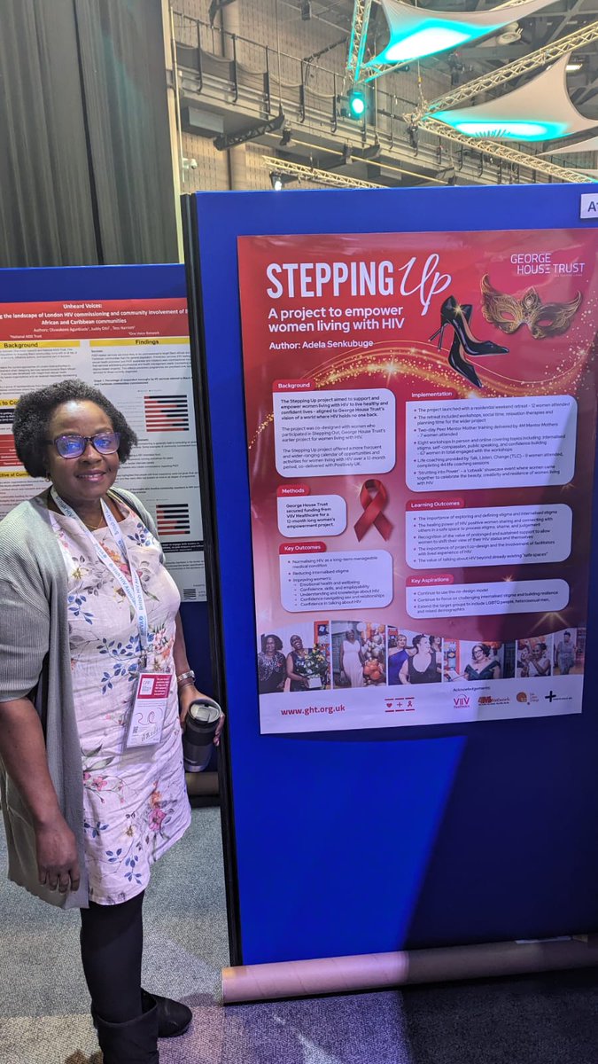 We're at #BHIVA2024 this week and yesterday we shared our poster about Stepping Up, a project for and by women living with #HIV delivered with @Positively_UK and @4Mproject. The poster details some key learnings, outcomes and ways we can grow the project in the future. #BHIVA24