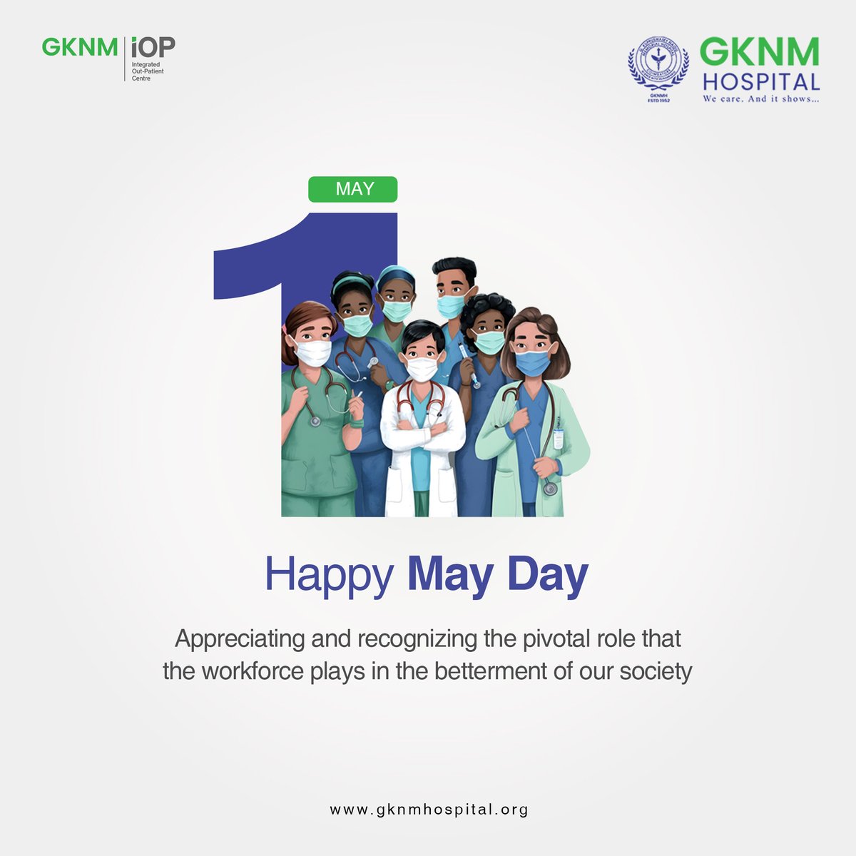 Today, let's appreciate and recognize the important role that the workforce plays in the upliftment of our societies and economies. #MayDay #LaboursDay #1stMay #WorkersDay #InternationalWorkersDay #GKNM #GKNMH #GKNMHospital #GKNMiOP