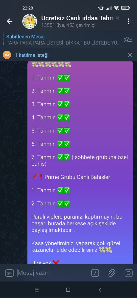 Canlı bahislerle full birgün geçiriyoruz
7 tahmin 7 won
Herkese açık ücretsiz
Bekleriz👇
t.me/iddaakazani

#Canlibahis #iddaa #Rolling #bahis #canliiddaa #orananaliz #iddaatahminleri #tahmin #banko #kupon #macizle
#mackolik
#gununtahmini #canlimac #gününkuponu #kasakatlama