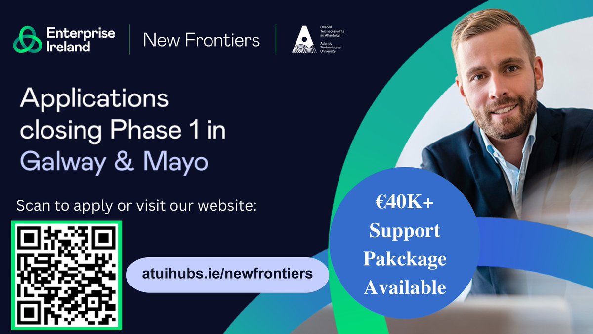 We're looking for Phase 1 applications from #Galway & #Mayo Deadline is next week - 13th May Apply online atuihubs.ie/newfrontiers/ @atu_ie @Entirl #ATUiHubs