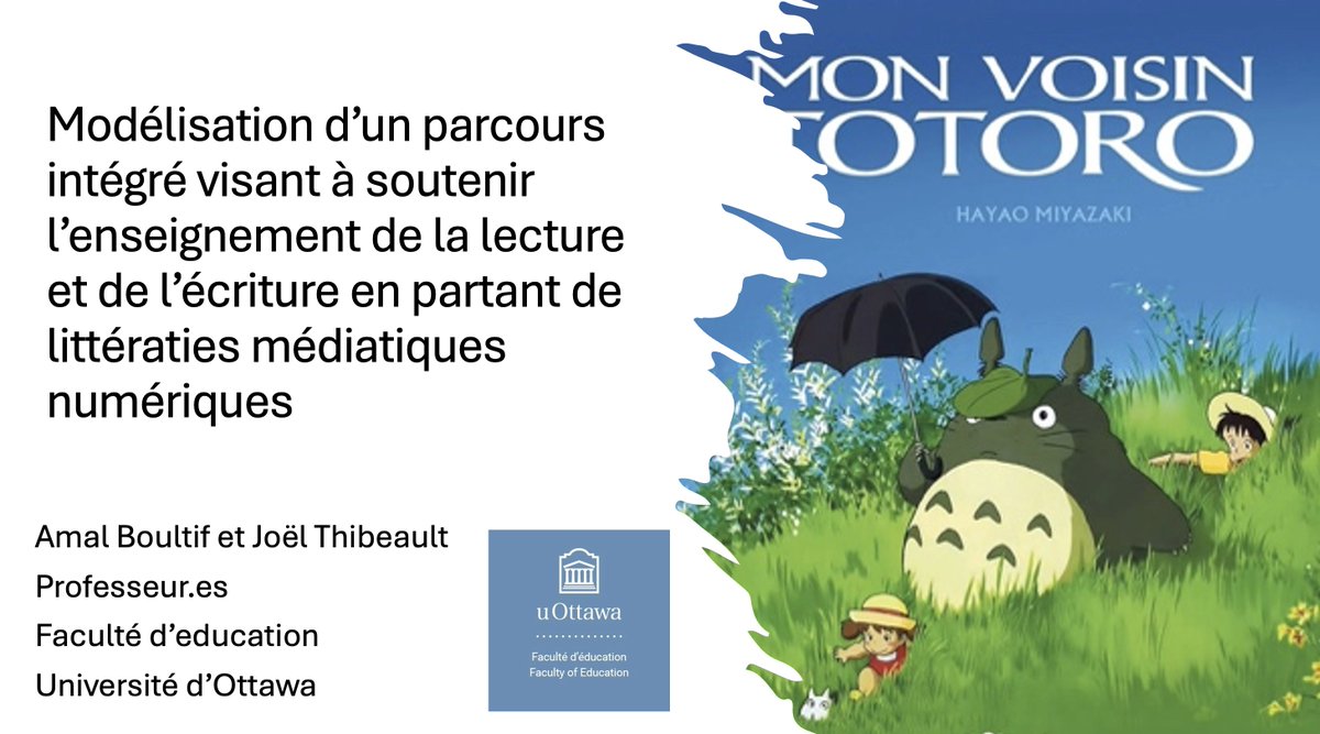 Ravi de présenter un atelier virtuel avec ma super collègue @boultif_amal pour @TAaLecole ! On va y parler de #Totoro!