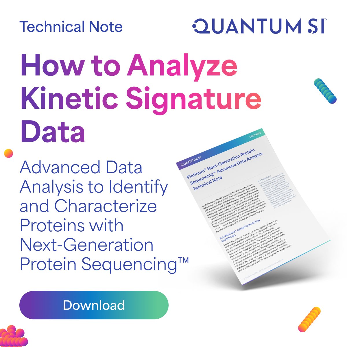 With Next-Generation Protein Sequencing™, protein analysis has become so much more accessible. Kinetic signatures contain valuable information about your protein sequence, down to single-molecule resolution. Download our Tech Note to learn more. quantum-si.com/resources/tech…