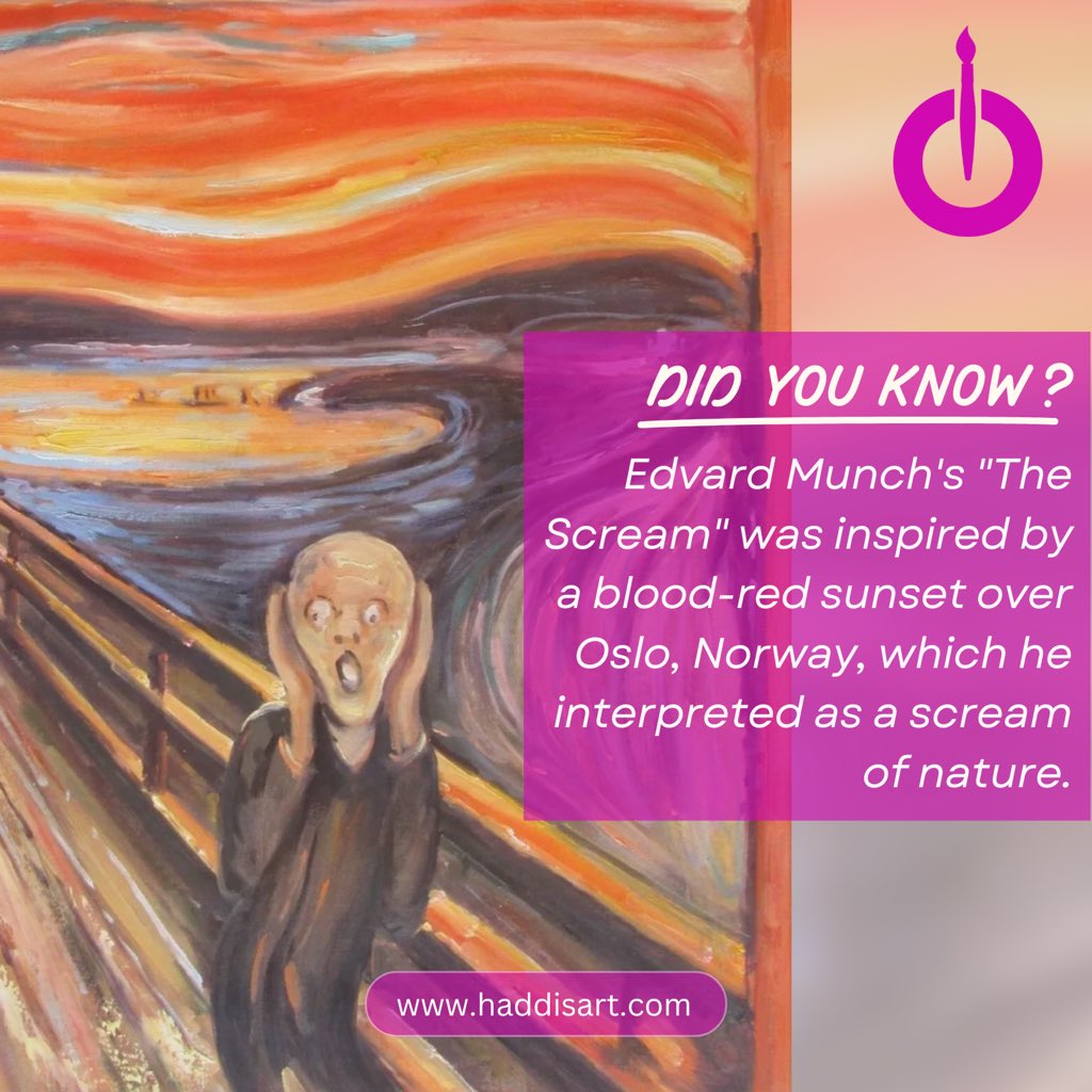 Do you know this?  🎨🌅 #TheScream #EdvardMunch #ArtInspiration #Natureinart #HaddisArt #Art
