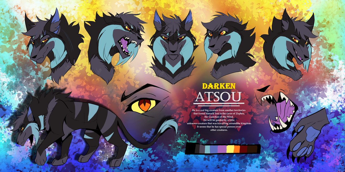 Here are the character designs of Atsou and Hell, the characters that will explore the world of the Hidden Kingdoms. 🔥✨❄️

#originalcharacter #originalseries #digitalart #characterdesign #art #furry #anthroart #fantasy #fiction #animation #2danimation