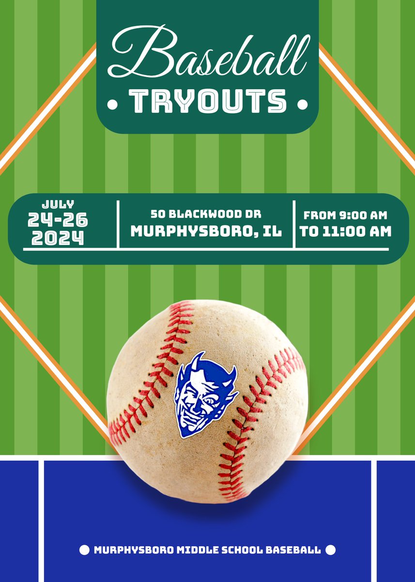 Baseball tryouts begin July 24th at 9am at the high school baseball fields. All student-athletes must have a current physical on file in order to participate.