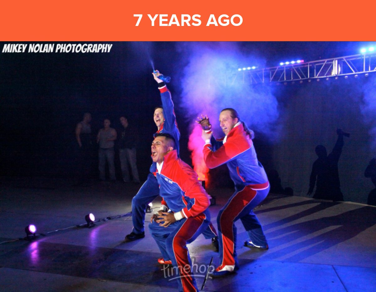 Seven years-and-change ago ... Wrestling at the Cow Palace! Matching tracksuits! @LeviShapiro @buddy_royal @allprowrestling