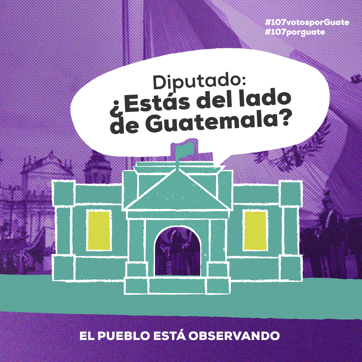 #107votosporguate 🇬🇹🇬🇹🇬🇹 El pueblo está observando nuestro actuar desde Congreso. Diputados: ¿a favor de quién están? #ministeriopublico #bancadasemilla