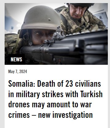 #Turkey's Drones are committing genocide in Somalia by killing dozens of innocent civilians.