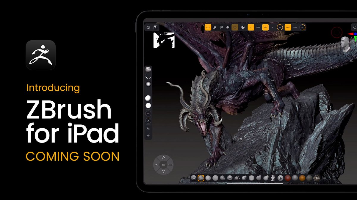 Thanks to <a href="/Apple/">Apple</a> for highlighting #ZBrush for #iPad in their latest keynote! We’re so excited for what we’ve been working on and can’t wait to show you more! Learn more and apply to be a beta tester at: zbrushforipad.com
Link in bio
Sculpt by Lucas Cuenca <a href="/LucasMCuenca/">Lucas Cuenca</a>