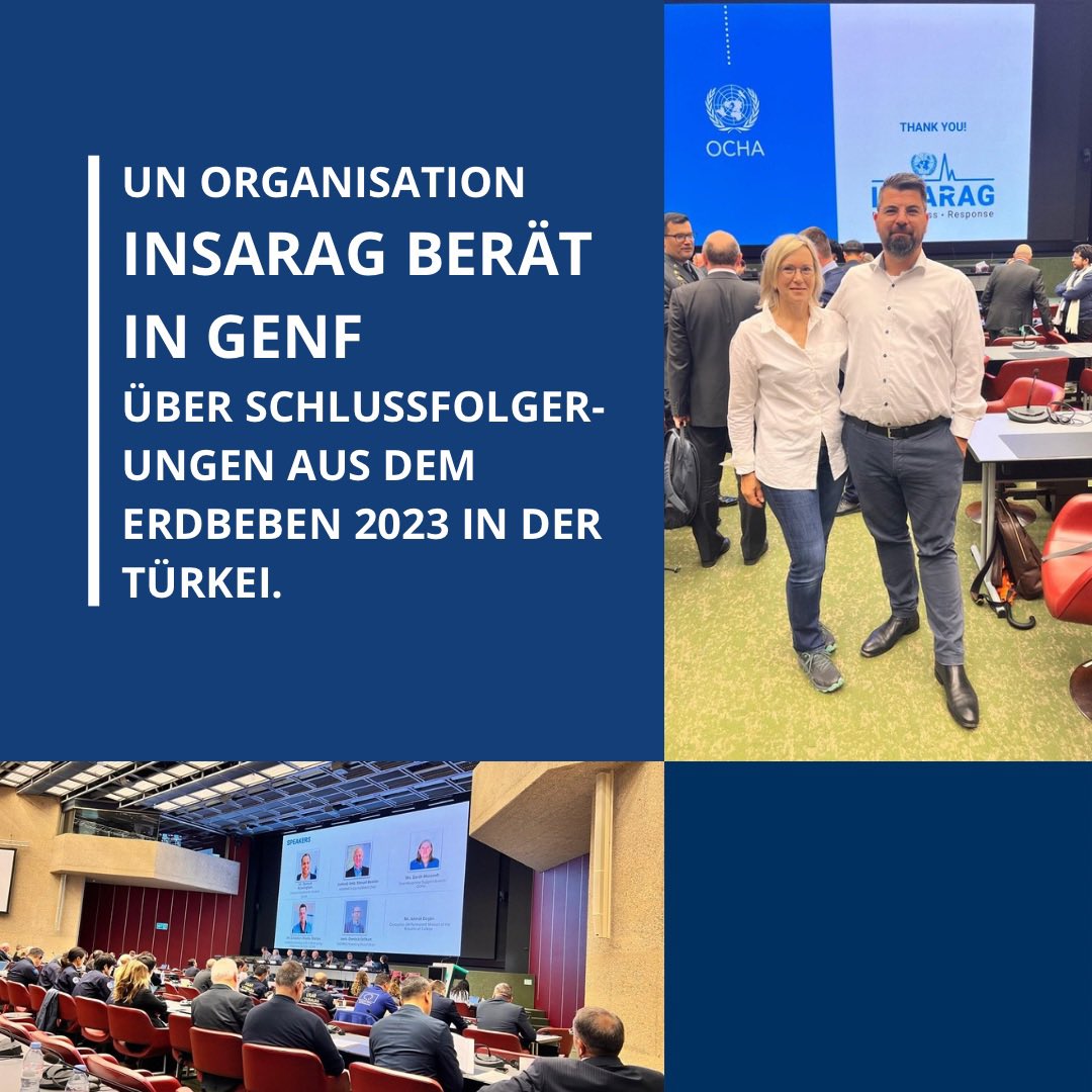 ➡️ 🇺🇳🇩🇪TREFFEN VON SUCH- UND RETTUNGSEINHEITEN - Die Mitglieder der UN Organisation #INSARAG, darunter auch I.S.A.R. Germany, beraten in #Genf unter anderem über Schlussfolgerungen aus dem schweren Erdbeben 2023 in der Türkei. Diese sollen in künftige Ausbildungen einfließen.