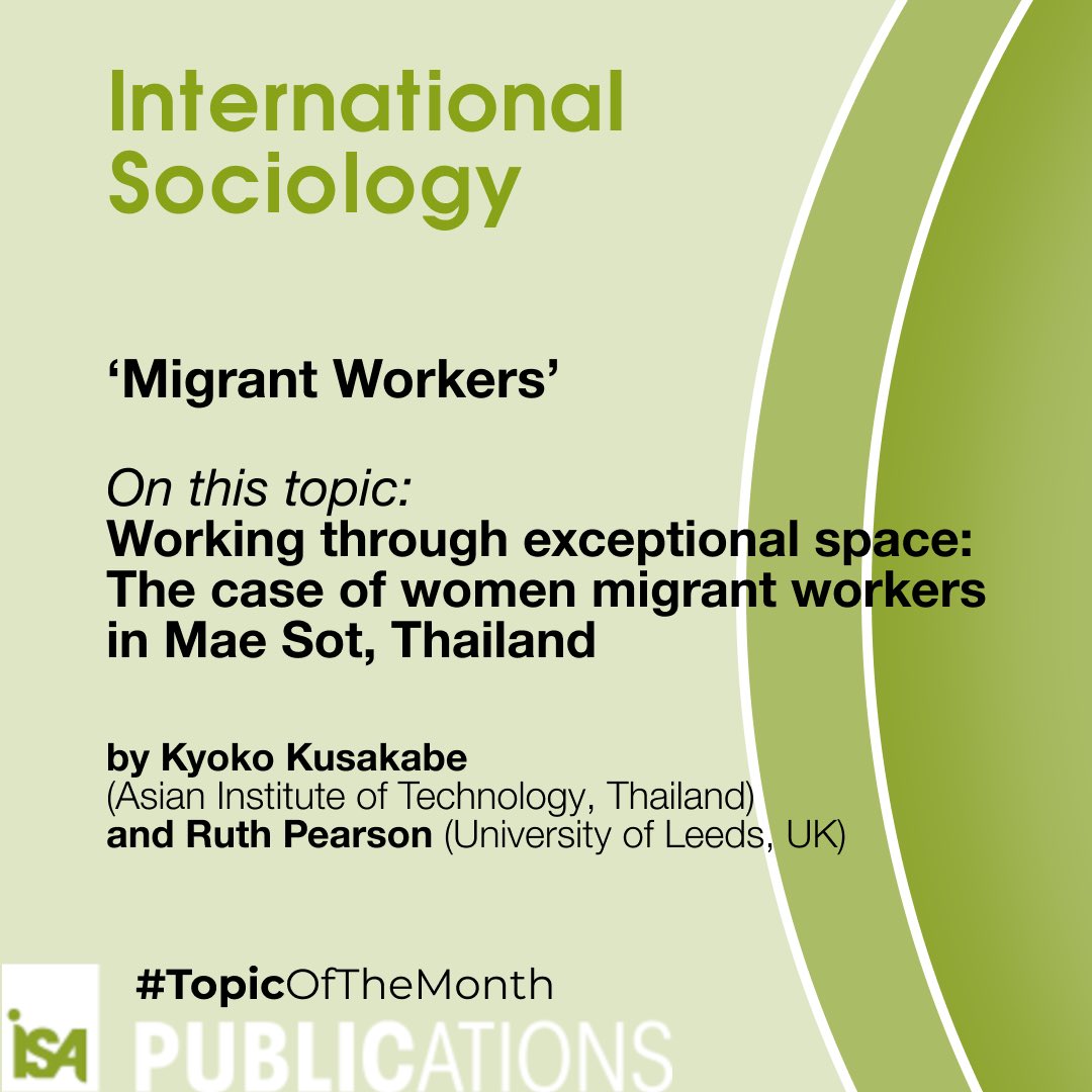 ‘Migrant Workers’ – is our #TopicOfTheMonth for May 2024 📅 On this topic, enjoy your #FreeAccess 🔓to the article by Kyoko Kusakabe (@AITAsia, Thailand) and Ruth Pearson (@UniversityLeeds, UK) ⤵️ 🌐 journals.sagepub.com/doi/10.1177/02…