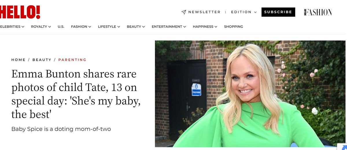 Emma Bunton, who last year shared an Instagram post by Jamie Lee Curtis that said 'Protect trans kids', is now referring to her son as 'she' on social media and in interviews with celebrity magazines