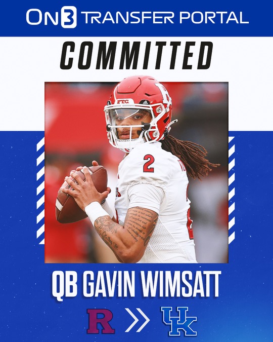 Gavin Wimsatt is coming home. The Owensboro (Ky.) High product and Rutgers transfer has 2 years of eligibility remaining and adds some needed depth to Kentucky's QB room. ➡️on3.com/teams/kentucky…