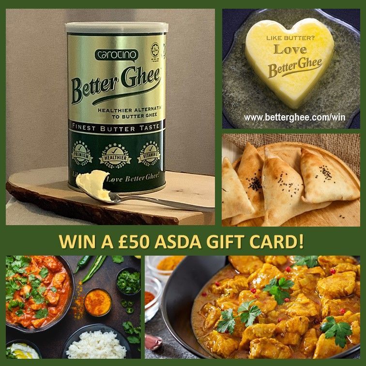 How would you like to #win a £50 Asda gift card? That's the #prize in our latest #competition with tasty Carotino BetterGhee, the healthier, cholesterol-free alternative to pure butter ghee! Enter the #giveaway at betterghee.com/win Good Luck! #prizedraw #competitiontime