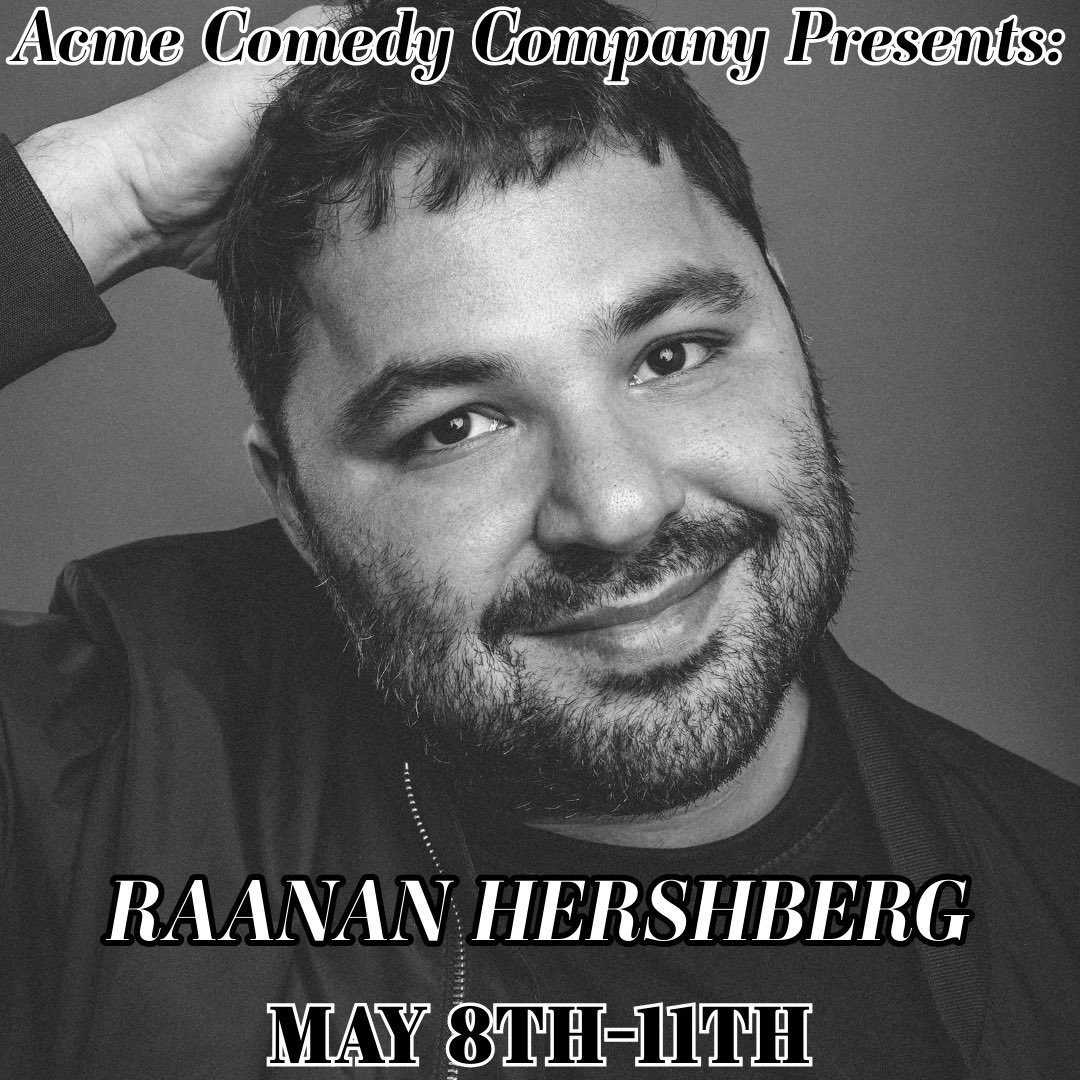 This week at Acme: See Raanan Hershberg live at Acme Comedy Company Wednesday May 8th-Saturday May 11th! Tickets are available now, don’t miss your chance to see the great @raanancomedy live this week in Minneapolis! Tickets: acmecomedy.seatengine.com/events/88522