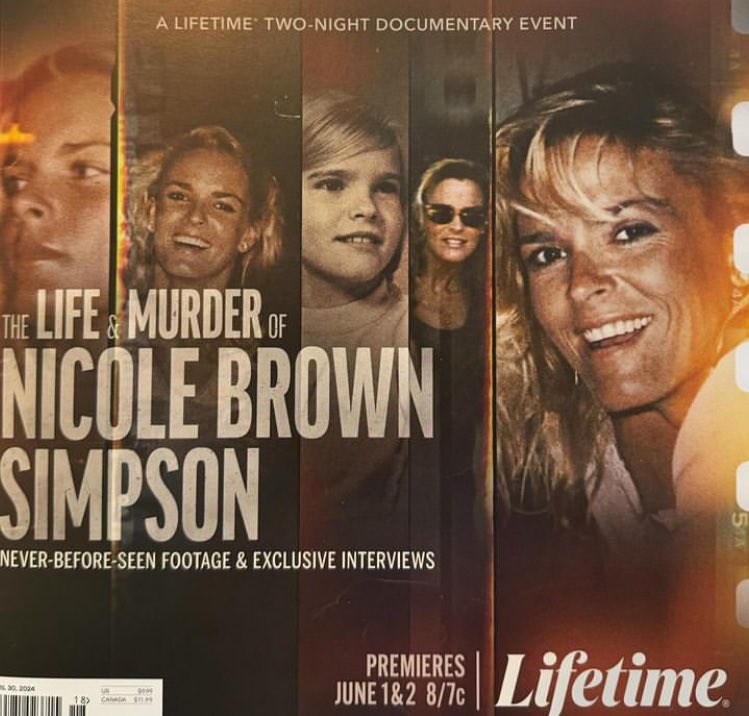 Lifetime is airing a doc called The Life & Murder of Nicole Brown Simpson on 6/1 & 6/2. Tanya Brown says of the doc: Nicole was not just a victim of DV or a murder victim…There are never seen before photos and videos that will bring tears to your eyes because it shows her alive.