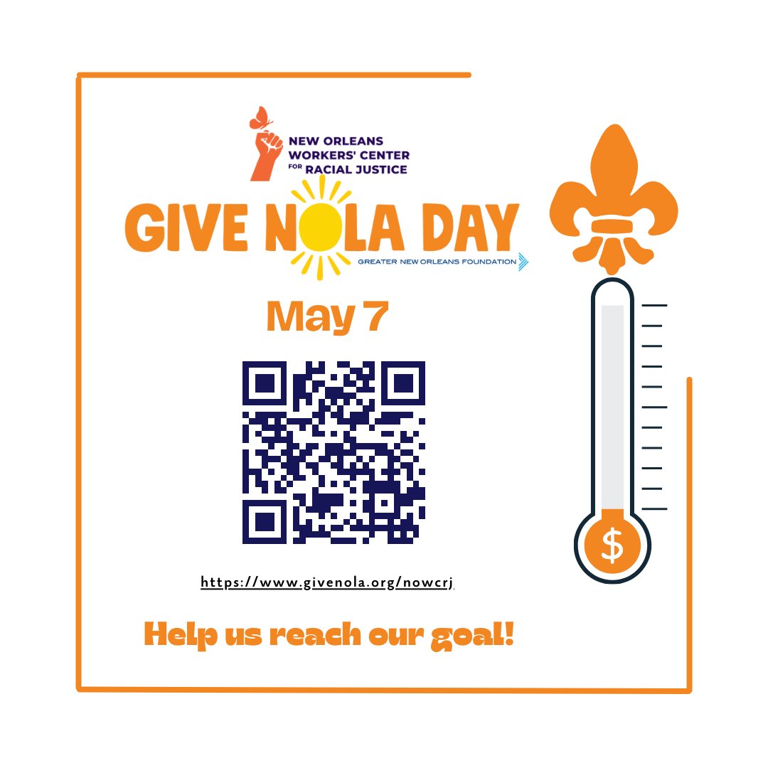 ✊ This GiveNOLA Day, let's stand in solidarity with New Orleans workers. Your donation fuels our advocacy efforts, ensuring that every worker's voice is heard and respected. Together, we can create meaningful change! #Solidarity #SupportWorkers  ow.ly/5w5f50Ry6XZ