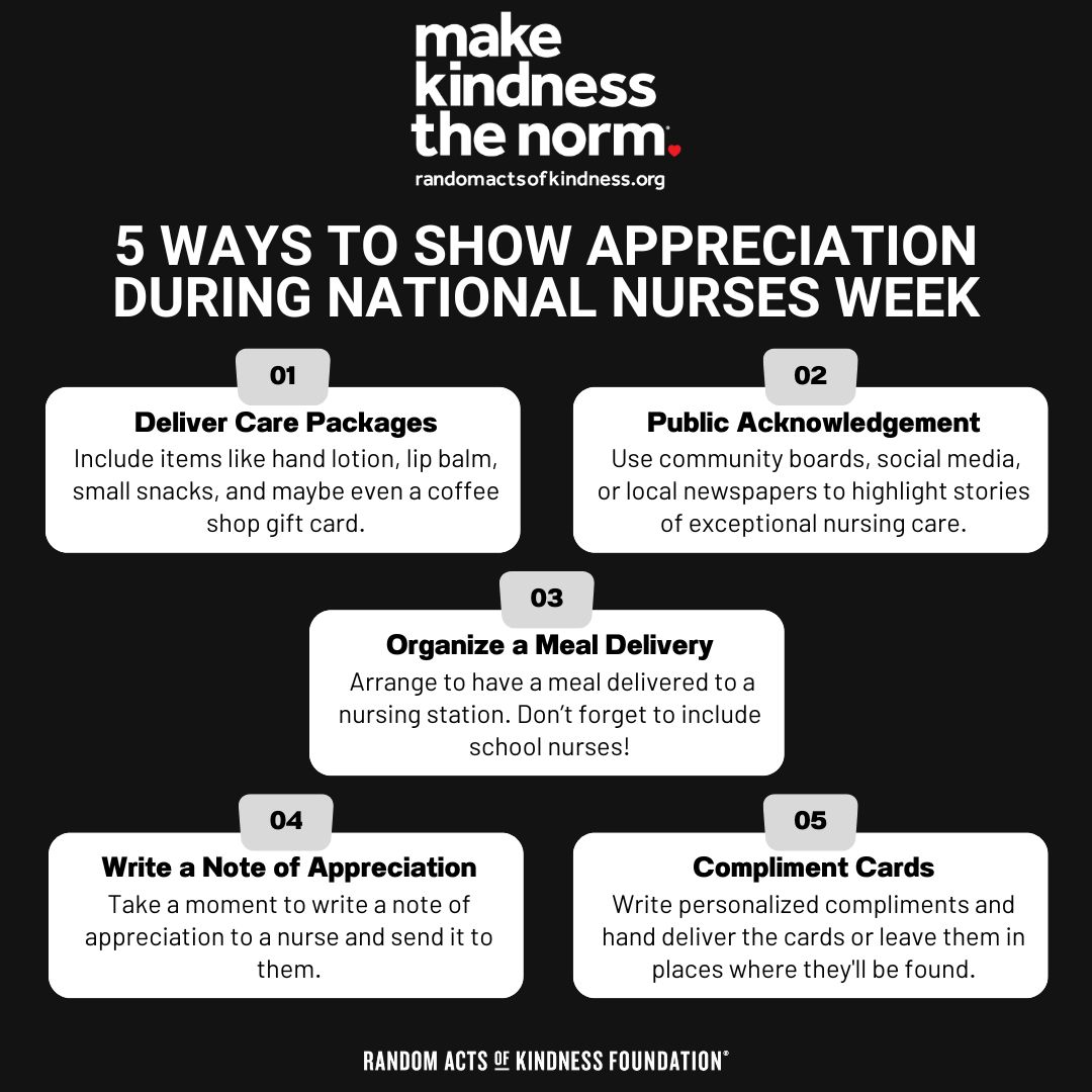National Nurses Week is May 6-12! 🩺💓 Here are five thoughtful ways to show appreciation for nurses this week. To all nurses, we say thank you for your service, your compassion, and your unyielding commitment to fostering healthier communities around the world. 💖