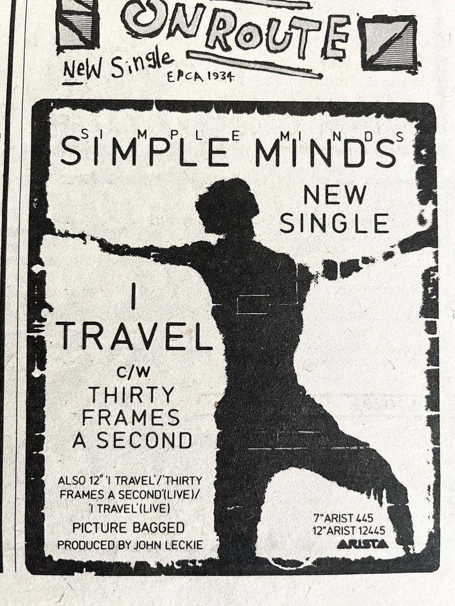 Simple Minds advert. New Musical Express, 30 January 1982.