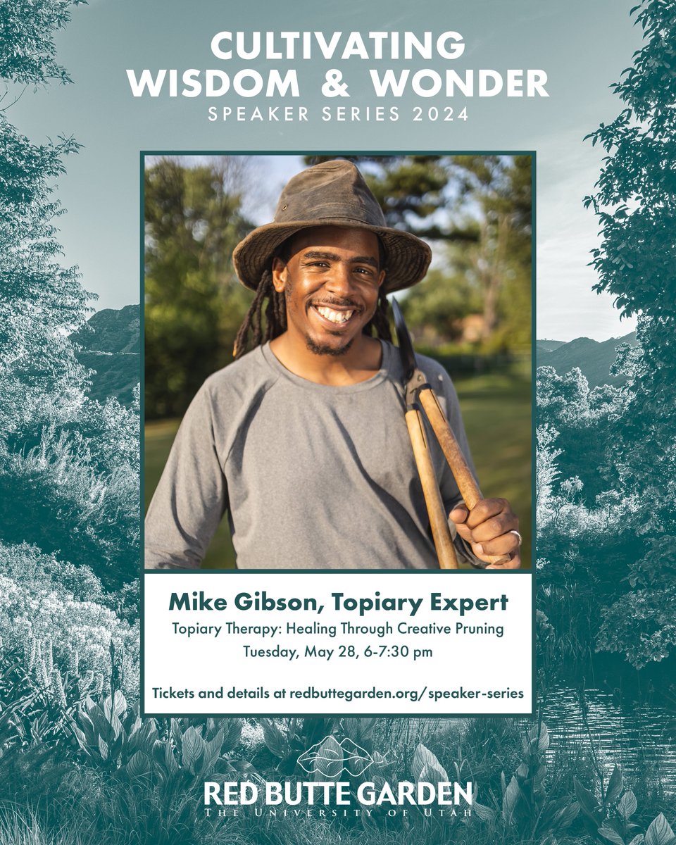 redbuttegarden's tweet photo. The incredible Mike Gibson will be joining us on May 28th as part of our Cultivating Wisdom and Wonder Speaker Series ✨ Dive into the world of topiary with this world-renowned topiary artist.🌳 https://t.co/GHdnSN2pxC https://t.co/QerZEOjjmY