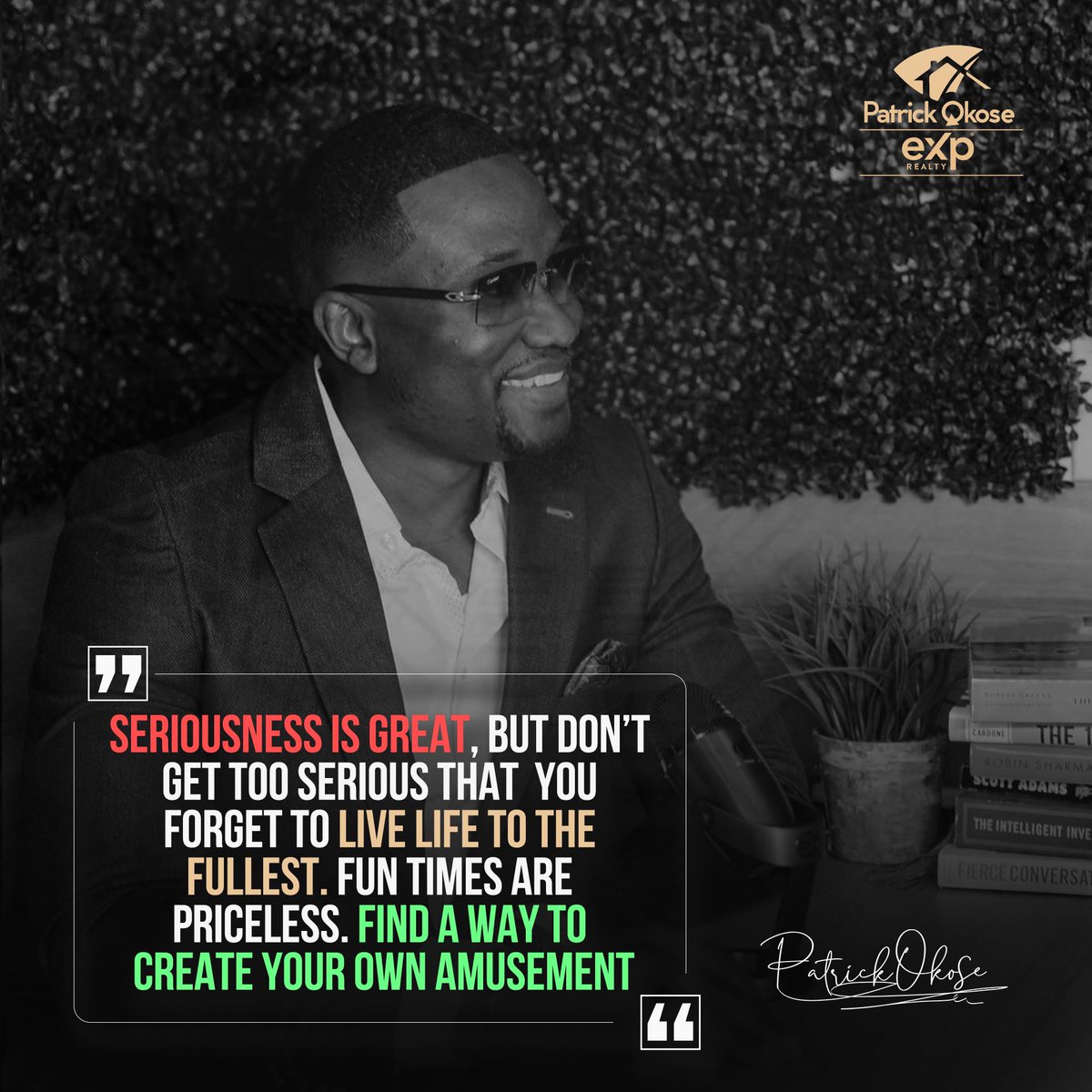 Seriousness is great, but don’t get too serious that you forget to live life to the fullest. Fun times are priceless. Find a way to create your own amusement. #therealpatrickokose #therealpatrickokoseandassociates #livelife #livelifetothefullest #livelifehappy #livelifeoutside