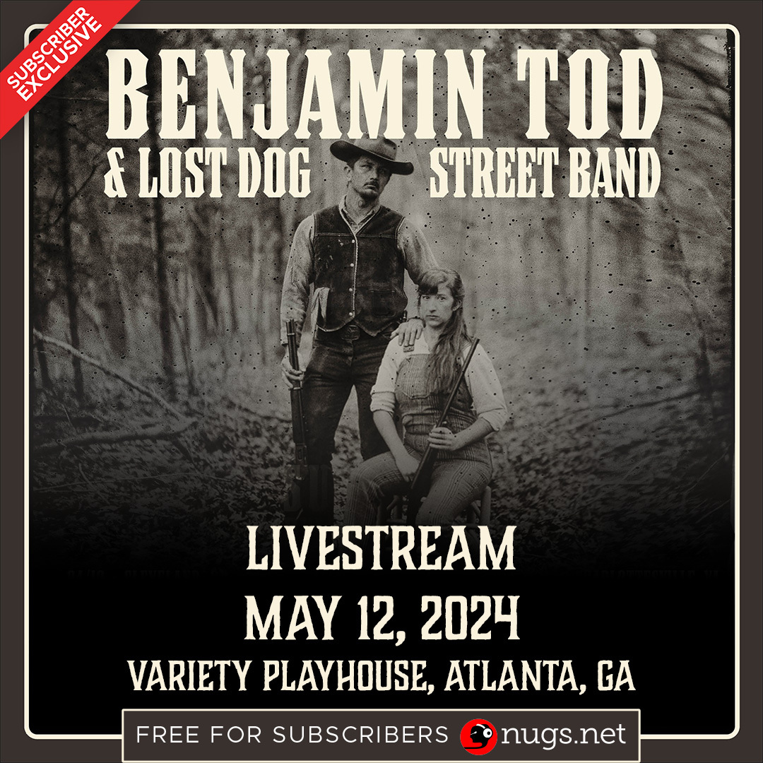 Just announced 🚨 Benjamin Tod and @lostdogstband make their long-awaited #livestream debut on nugs this Sunday night! Currently touring in support of their new album 'Survived; nugs subscribers can catch the action for free as the band closes out the tour in Atlanta ➡️…