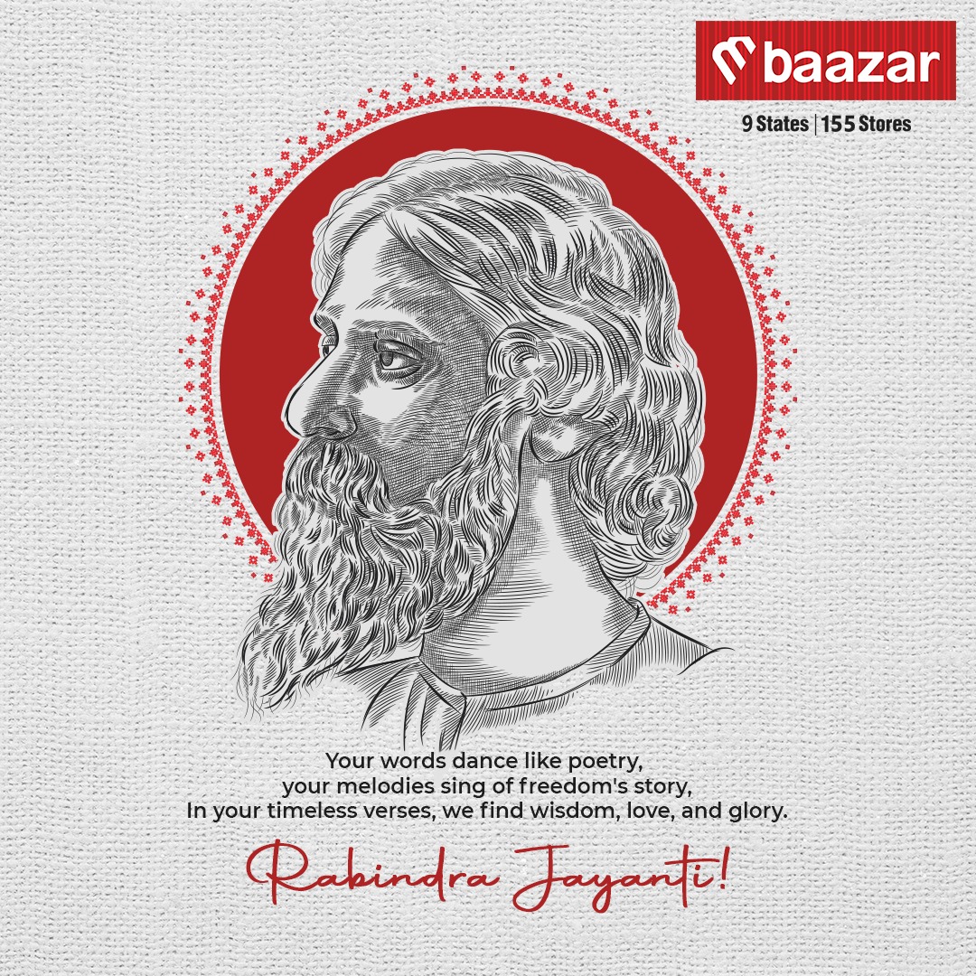 Let your legacy forever illuminate our paths, guiding us like stars in the night sky, inspiring us with your timeless words. #mbaazar #thefashionstore #rabindrajayanti #rabindranathtagore #birthanniversary #tagore #literature #music #nobellaureate