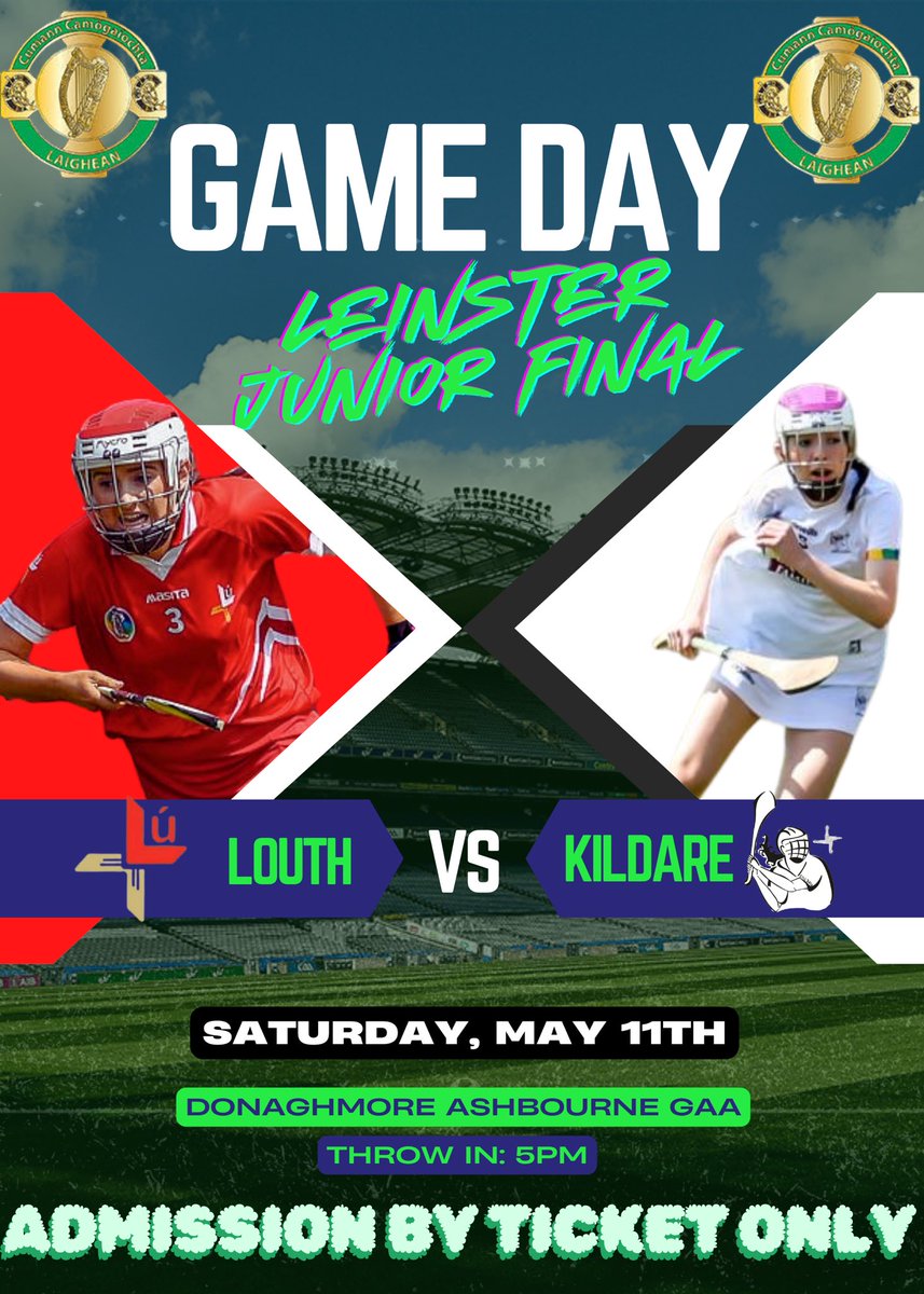 The Leinster Junior Final will be held this Saturday 11th May 🔴⚪️⚪️⚪️⚫️ Championship Final is here 🏑 Louth 🆚 Kildare 2 📍 Donaghmore Ashbourne, Meath 🕑 5 pm 🎟️ universe.com/events/leinste…