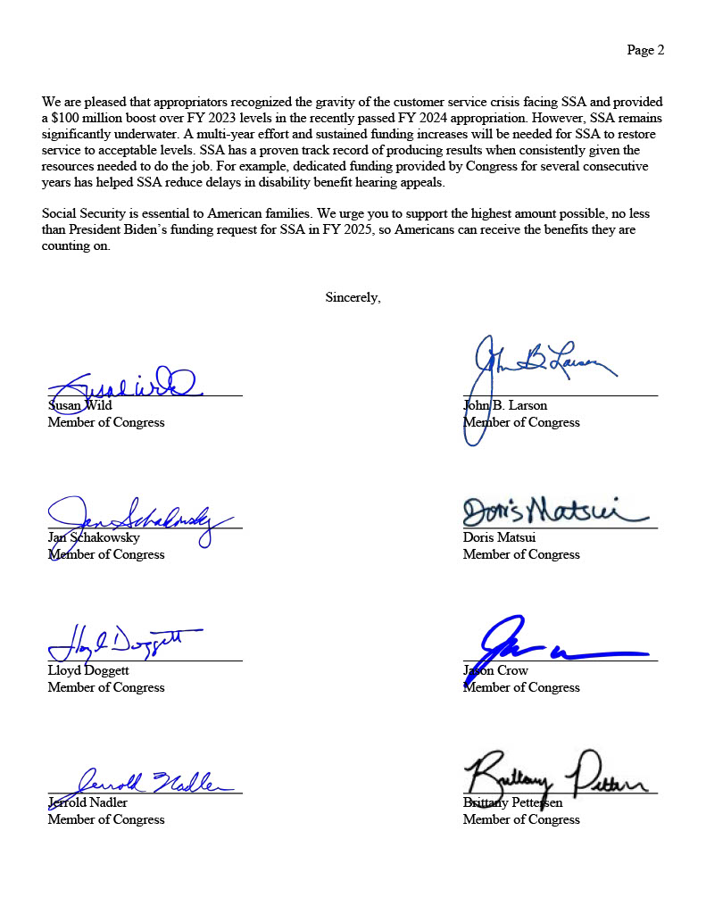 With 10,000 baby boomers a day becoming eligible, it's more critical than ever that @SocialSecurity has the resources it needs. I helped lead nearly 100 of my Democratic colleagues to support more funding to improve customer service and reduce wait times & delays for our seniors.