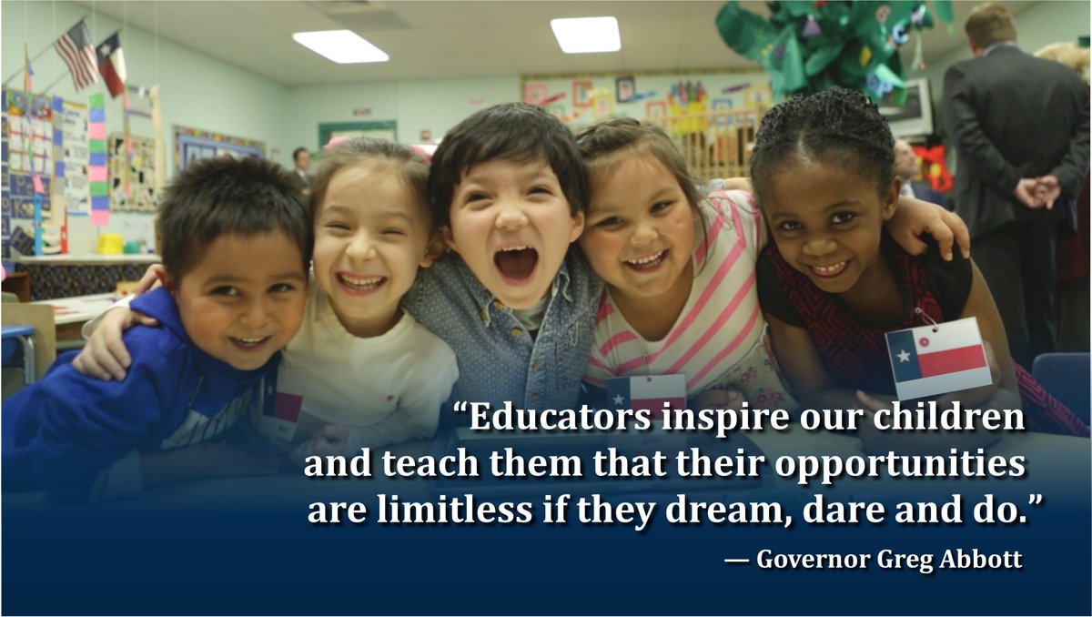 This #TeacherAppreciationWeek, join Cecilia and me in giving a Texas-sized ‘thank you’ to our teachers.

Our state’s teachers are vital to prepare the next generation of leaders to succeed and build a brighter future for all Texans.

Thank you to our great teachers!
